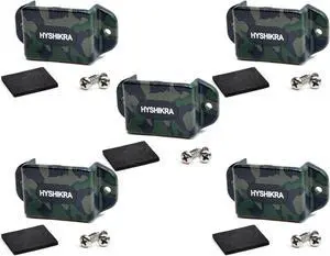 HYSHIKRA Universal Ham Radio Hanger Holder Mount with Adhesive Back, Pre Drill Holes with Self-Tapping Screw for Baofeng Midland Kenwood Motorola Talkabout Handheld Walkie-Talkie(camo Color Pack of 5)