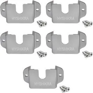 Universal Ham Radio/Handheld Micorphone/CB Mic Aluminum Alloy Bracket with Adhesive Back, Pre Drill Holes with Self-Tapping Screw for Baofeng Midland Kenwood Motorola Walkie-Talkie (Silver-Pack of 5)