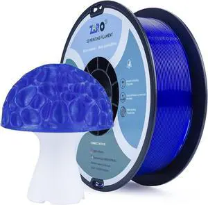 ZIRO PLA Pro 3D Printer Filament, Dimensional Accuracy +/- 0.03 mm, 1kg Spool, 1.75mm Transparent Blue