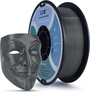 ZIRO PLA Pro 3D Printer Filament, Dimensional Accuracy +/- 0.03 mm, 1kg Spool, 1.75mm Dark Gray