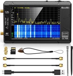 SeeSii TinySA Ultra Spectrum Analyzer 4.0 Inch 100kHz to 5.3GHz Handheld Tiny Frequency Analyzer with 32Gb Card, 2-in-1 Signal Generator 100kHz to 800MHz MF/HF/VHF UHF Input,V0.4.5.1