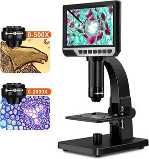 7 Inch 2000X Digital Microscope 500X 1000X USB Industrial Continuous Amplification Magnifier for Soldering Electronic microscope is an upgrade to the traditional microscope. Equipped with 11 LED light