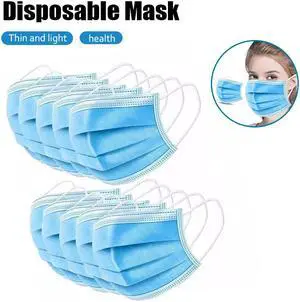 50 PCS Disposable 3-Ply Polypropylene Face Masks for Gem Protection Personal Protection Earloop Mask