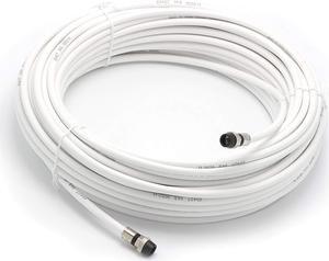 75' Feet, White RG6 Coaxial Cable (Coax) with weather proof connectors