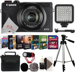 Canon PowerShot G7 X Mark III 20.1MP 4K Video Best Vlogger Vlogging Point and Shoot Camera Bundle Black