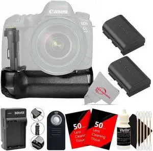 Vivitar BG-E21 Battery Power Grip and Two LP-E6 Battery Accessory Kit for Canon 6D MII
