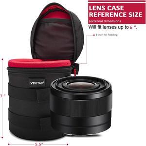 Vivitar Premium Lens Case 6 Inches Well Padded With Belt Loop and Neck Strap
