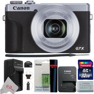 Canon PowerShot G7 X Mark III 20.2MP Digital Camera (Silver) + Extra Battery & Charger