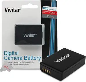 Vivitar LP E10 Rechargeable Replacement Battery for Canon EOS Rebel T7 T6 T5 T100 4000D 3000D 2000D 1300D 1200D