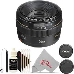 Canon EF 50mm f/1.4 USM Lens + Lens Cap Holder + 3pc Cleaning Kit
