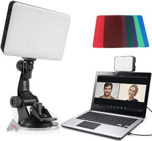 120 Rotatable Led Video Light With 6 Color Inserts Brightness Adjustments for Video Conferencing