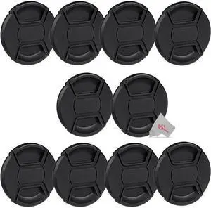 (10 Pack) 52mm Center Pinch Snap On Lens Cap Front Dust Cover for Canon Nikon Sony Fujifilm SLR Mirrorless Camera