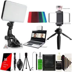 Vivitar 120 Led Video Conference Lighting Kit for Laptops and Monitors + Tripod with Phone Adapter Kit