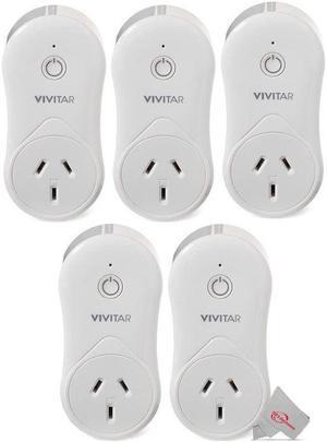 5x Vivitar Smart Home Wi-Fi Outlet + USB Port Compatible with Alexa and Google Home - No Hub Required