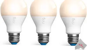 3x Ring A19 Smart LED Light Bulb Dimmable 800 Brightness Lumens Indoor / Outdoor Use