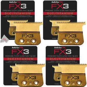 4x Babyliss Pro FX703G FX3 DLC Titanium Standard Tooth Ultra-Thin Blade Zero Gap Blade