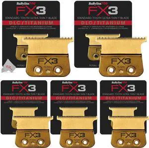5x Babyliss Pro FX703G FX3 DLC Titanium Standard Tooth Ultra-Thin Blade Zero Gap Blade