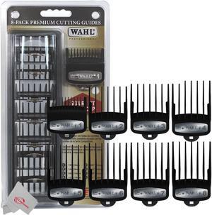 wahl professional premium black cutting guides #3171500  1/8" to 1"  fits all full size wahl clippers excludes detachable blade clippers  8 pack
