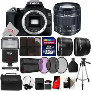 Canon EOS 250D Rebel SL3 Camera with EF-S 18-55mm f/4-5.6 IS STM Lens + Top Kit