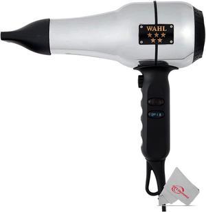 Wahl Professional 5-Star Series Ionic Retro-Chrome Design Barber Hair Dryer #05054 with 2 Concentrator Nozzles
