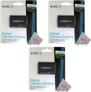 Vivitar EN-EL25 Replacement Lithium-Ion Rechargeable Battery 1500 mAh for Nikon Z50 ZFC - 3 Count