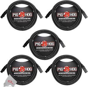 Pig Hog 8mm XLR Microphone Cable Male to Female 10 Ft Fully Balanced Premium Mic Cable  - 5 Units
