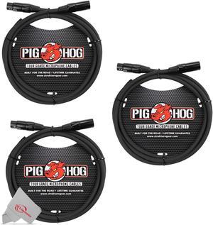 Pig Hog 8mm XLR Microphone Cable Male to Female 6 Ft Fully Balanced Premium Mic Cable  - 3 Units