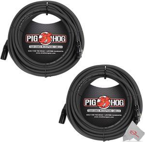 Pig Hog 8mm XLR Microphone Cable Male to Female 50 Ft Fully Balanced Premium Mic Cable  - 2 Units