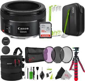 Canon EF 50mm f 1.8 STM Lens UV CPL FLD Advanced Accessory Bundle for EOS Rebel T7, T7i, T8i Camera