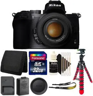 Nikon Z50 Mirrorless 20.9MP EXPEED 6 Image Processor Digital Camera with 16-50mm Lens + Top Accessory Kit