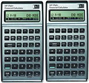 2x HP 17bII+ Financial Calculator 22-Digit LCD F2234A#ABA, Silver