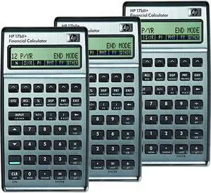 3x HP 17bII+ Financial Calculator 22-Digit LCD F2234A#ABA, Silver