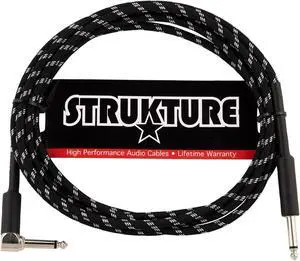 Strukture Instrument Cable 10ft. Right Angle (Black/Silver)