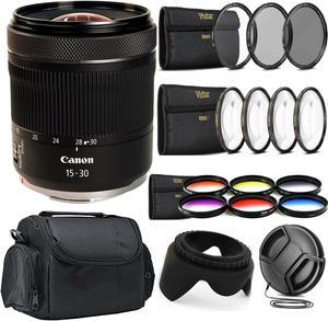 Canon RF 1530mm f4563 IS STM Lens with 67mm Tulip Lens Hood and Accessories