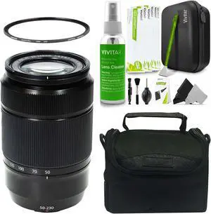 FUJIFILM XC 50-230mm f/4.5-6.7 OIS II Lens (Black) with 58mm UV Filter and Accessories