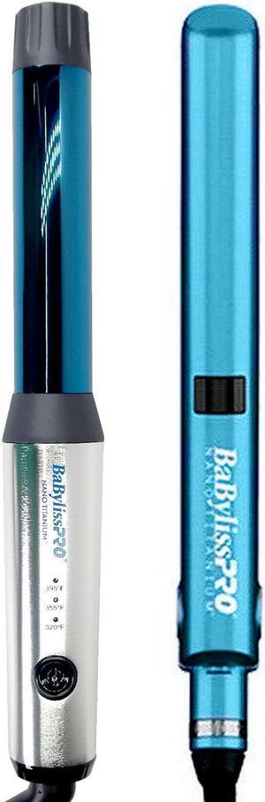 Babyliss Pro Nano Titanium 1" Curling Wand BNTMWUC with 1" Digital Flat Iron BNT4095TUC