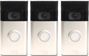 3 Pack Ring 1080p Video Doorbell (2020 Release, Satin Nickel)