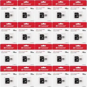 20x Transcend 16GB 300s 95MB/s Class 10 Micro SDHC Memory Card with SD Adapter