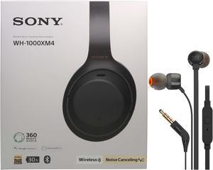 Sony WH-1000XM4 Wireless  Over-the-Ear Headphones with Google Assistant and Alexa and JBL T110 in Ear Headphones