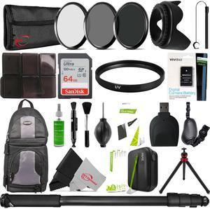 Essential Travel Kit for Nikon Coolpix P1000 Digital Camera with Replacement Battery