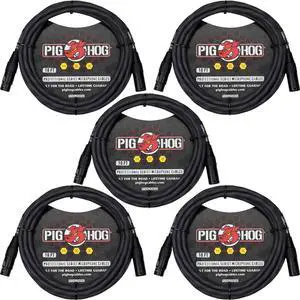 5x Pig Hog He Unit Sereis Mic Cables 10ft.