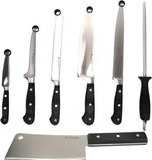 Wusthof Classic Six Piece Cook's Set 1120160602 with 6" Cleaver Knive Black