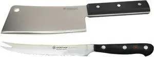 Wusthof Classic 6" Cleaver Knive with Wusthof Classic 5" Fork Tipped Tomato Knife