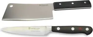 Wusthof Classic 6" Cleaver Knive, Black with Wusthof Classic 4" Paring Knife