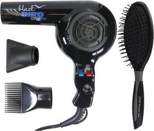 Conair Pro Black Bird Hair Dryer 2000 Watt BB075W with Conair Pro Ergo-Grip Detangler Brush