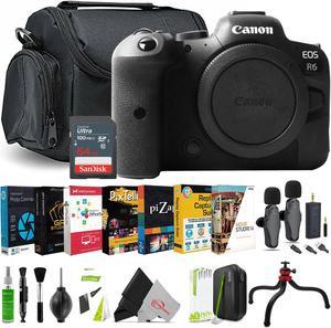 Canon EOS R6 Full Frame Mirrorless Camera with Wireless Microphone Set Complete Podcasting Content Creator Bundle