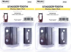 2x Wahl 2-Hole Replacement Blade Stagger-Tooth #2161 for Cordless Magic Clip
