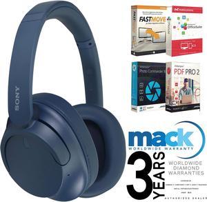 Sony Wireless OverEar NoiseCanceling Headphones WHCH720N Blue with 3yr Diamond Mack Warranty and Software Bundle