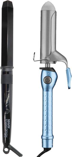 Babyliss Pro Nano Titanium Spring Curling Iron 3/4" with Studio Design Series 1.25" Crimpcurl #BCI005UC