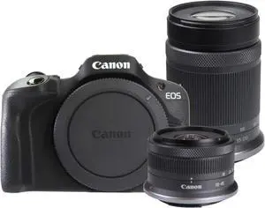 Canon EOS R100 Mirrorless Camera Black with Canon RF-S 18-45mm and Canon RF-S 55-210mm IS STM Lens